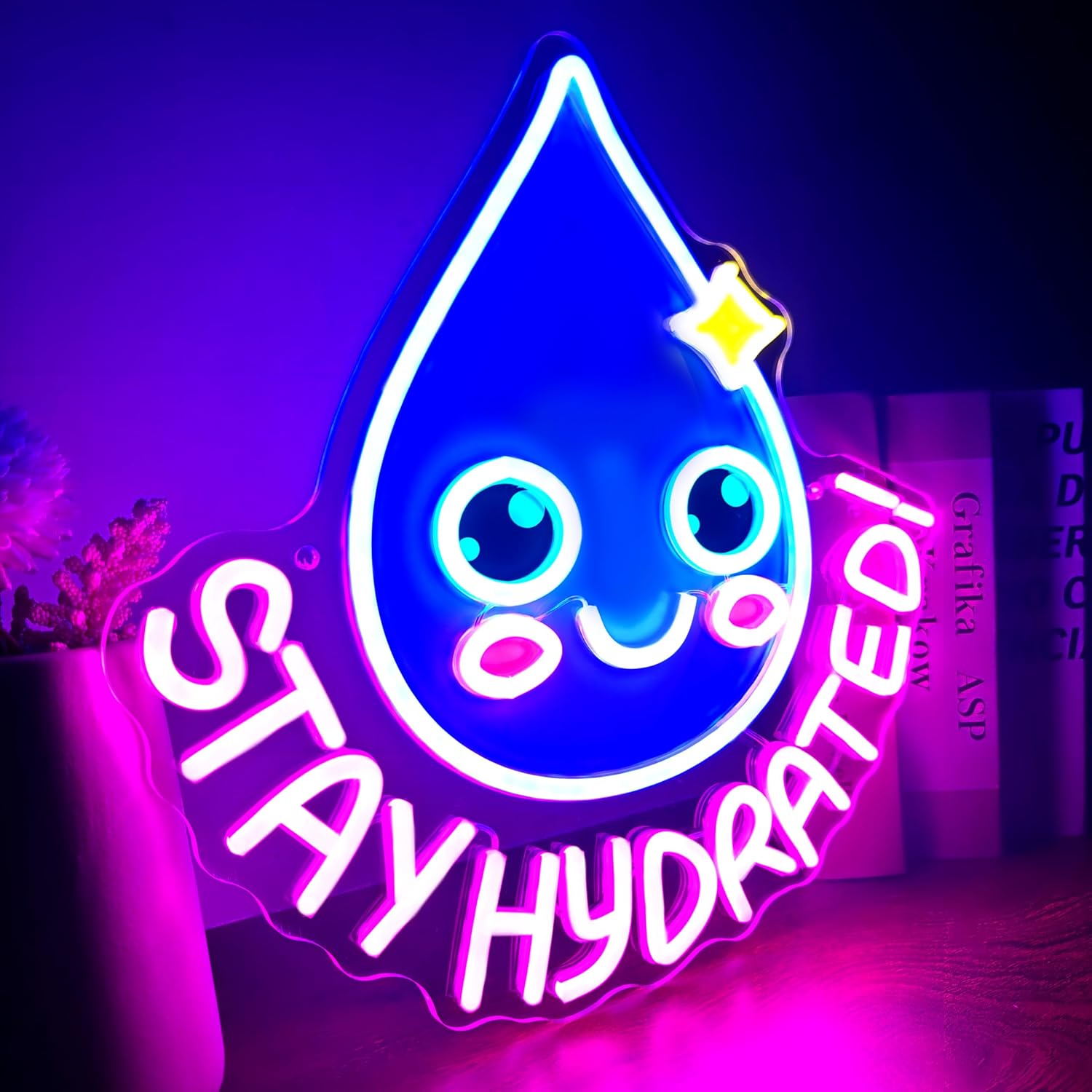 Insegna al Neon 'Stay Hydrated - Health Wellness Gym recensione e prezzo