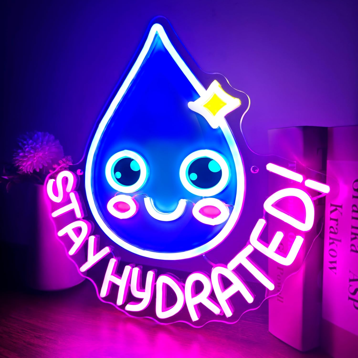 Insegna al Neon 'Stay Hydrated - Health Wellness Gym recensione e prezzo